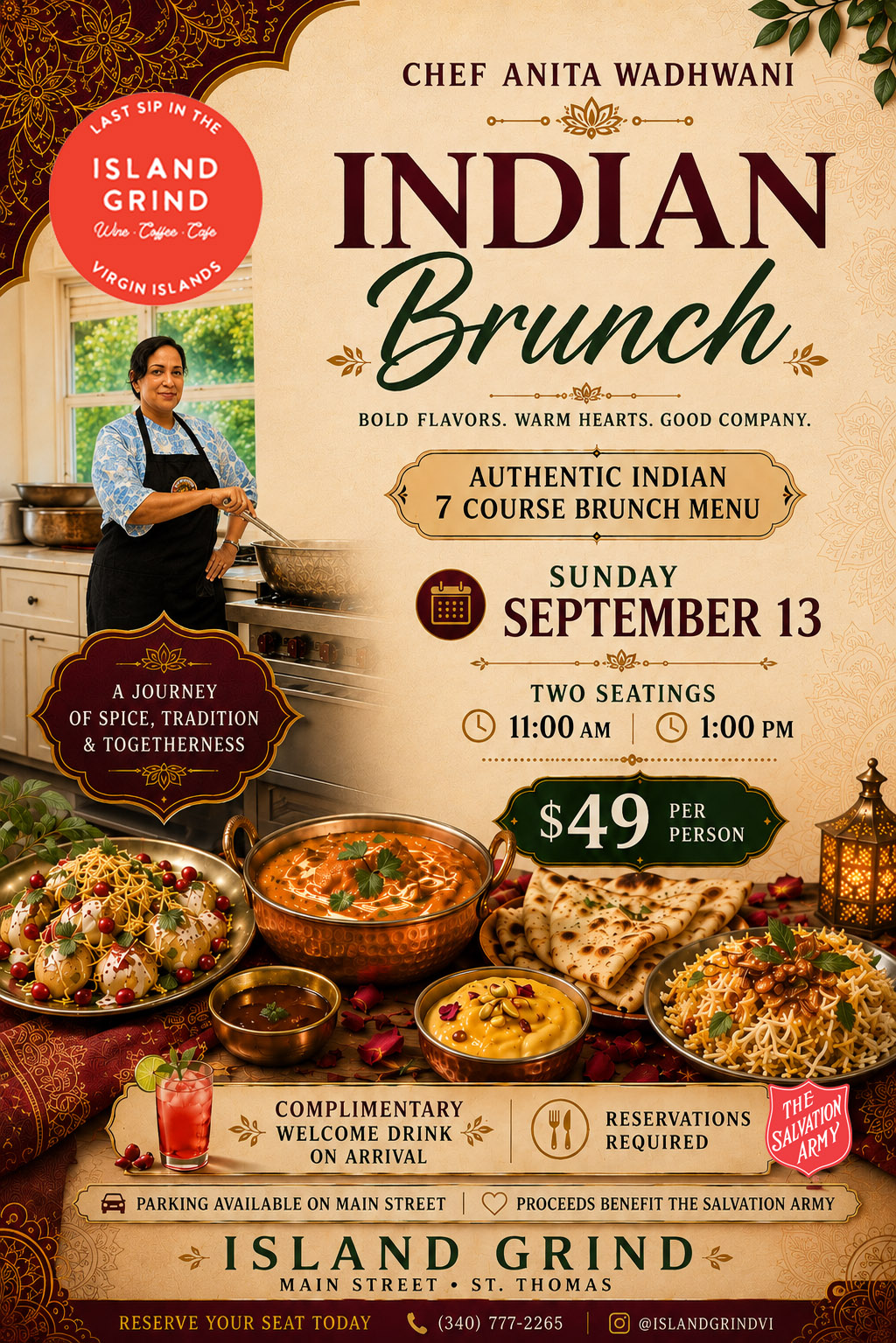 Chef Anita Wadhwani Indian Brunch at Island Grind