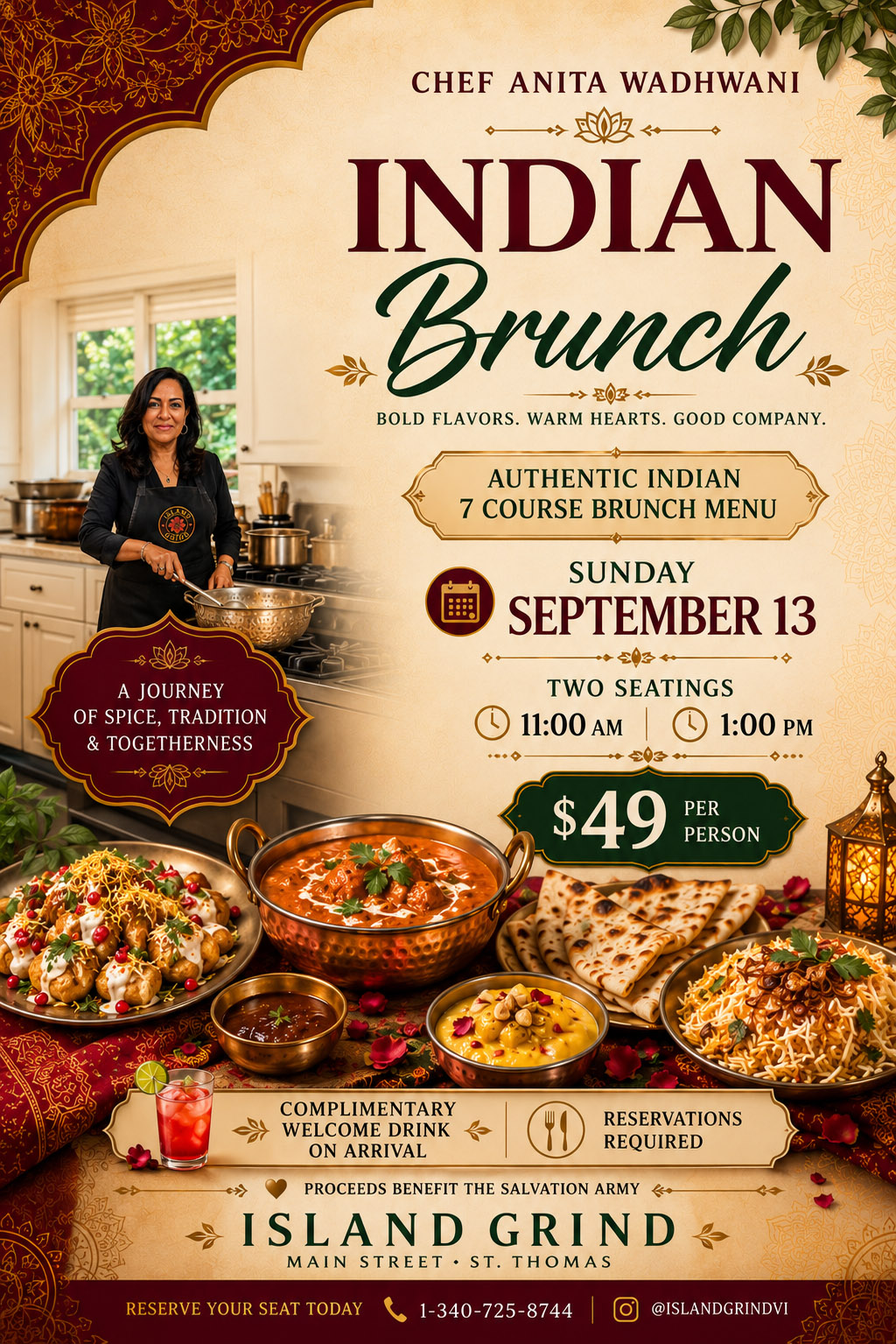 Chef Anita Wadhwani Indian Brunch at Island Grind